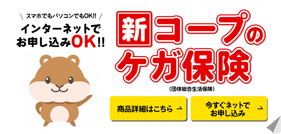 新コープのケガ保険（団体総合生活保険）インターネットお申し込みOK!!スマホでもパソコンでもOK!!