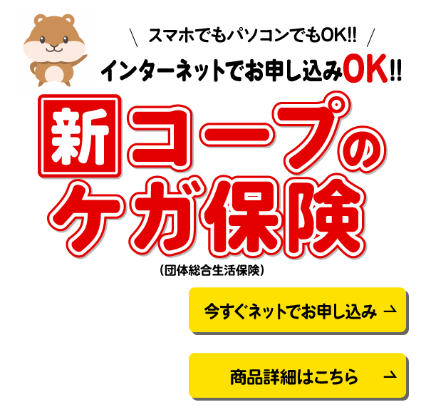 新コープのケガ保険（団体総合生活保険）インターネットお申し込みOK!!スマホでもパソコンでもOK!!